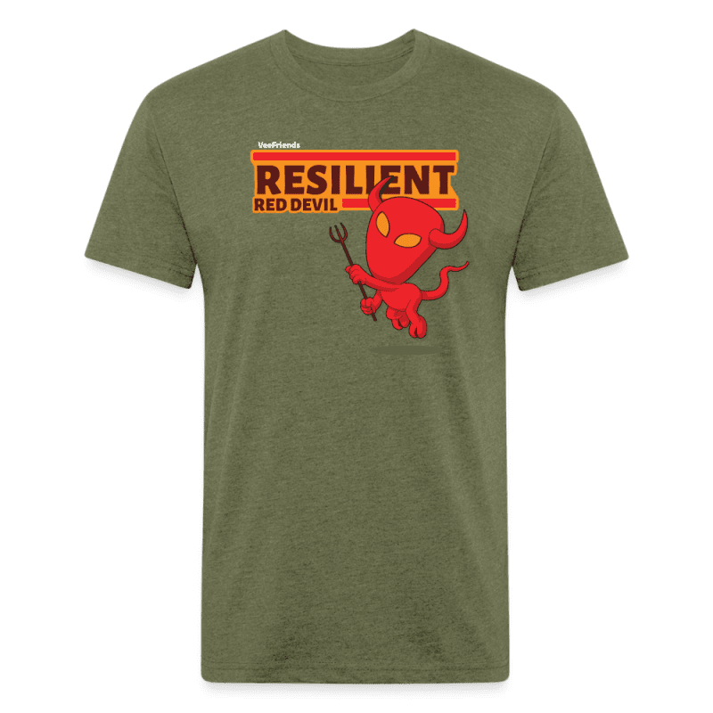 Resilient Red Devil Character Comfort Adult Tee - heather military green