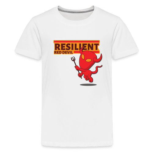 Resilient Red Devil Character Comfort Kids Tee - white