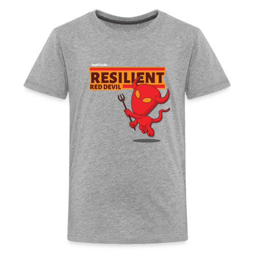 Resilient Red Devil Character Comfort Kids Tee - heather gray