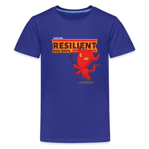 Resilient Red Devil Character Comfort Kids Tee - royal blue