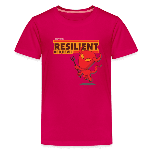 Resilient Red Devil Character Comfort Kids Tee - dark pink