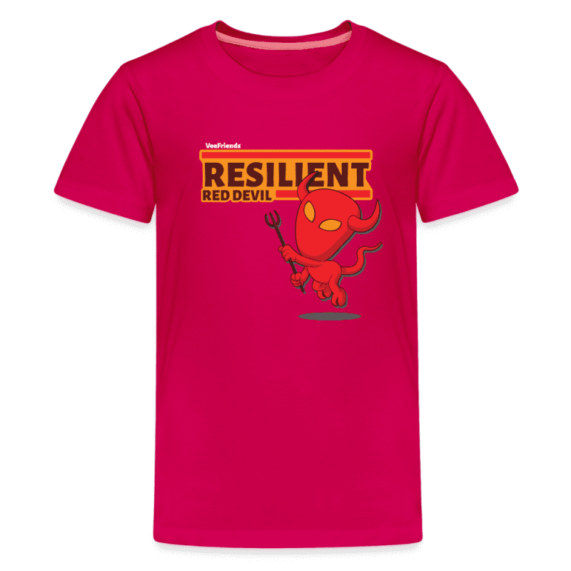 Resilient Red Devil Character Comfort Kids Tee - dark pink