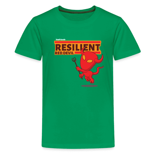 Resilient Red Devil Character Comfort Kids Tee - kelly green