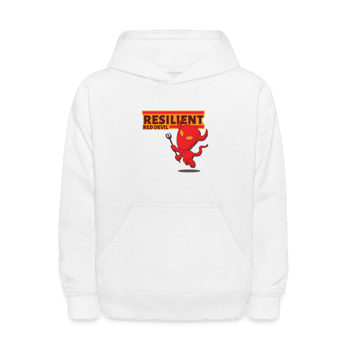 Resilient Red Devil Character Comfort Kids Hoodie - white