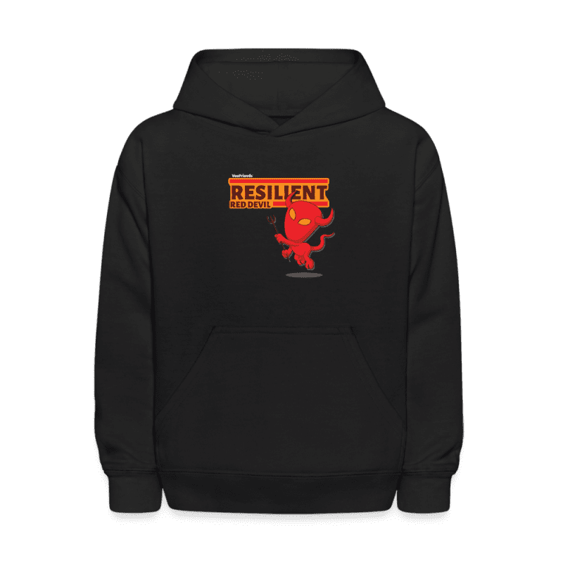 Resilient Red Devil Character Comfort Kids Hoodie - black