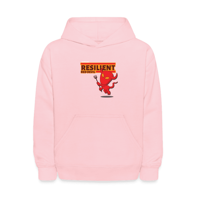 Resilient Red Devil Character Comfort Kids Hoodie - pink