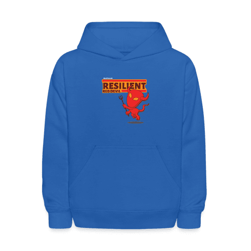 Resilient Red Devil Character Comfort Kids Hoodie - royal blue