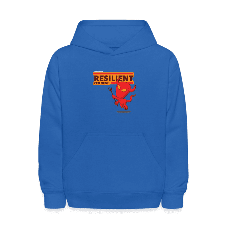 Resilient Red Devil Character Comfort Kids Hoodie - royal blue