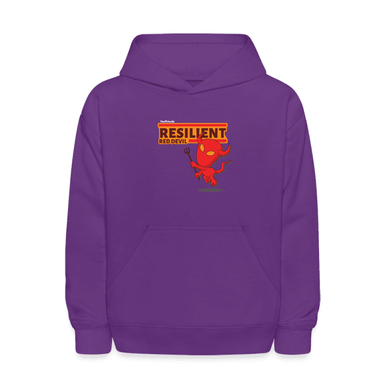 Resilient Red Devil Character Comfort Kids Hoodie - purple