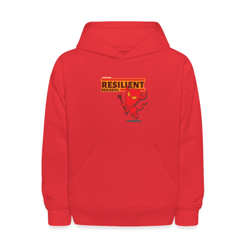 Resilient Red Devil Character Comfort Kids Hoodie - red