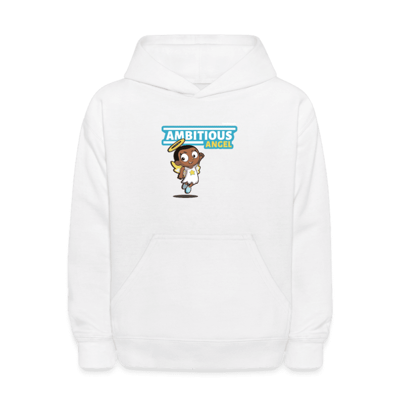 Ambitious Angel Character Comfort Kids Hoodie - white