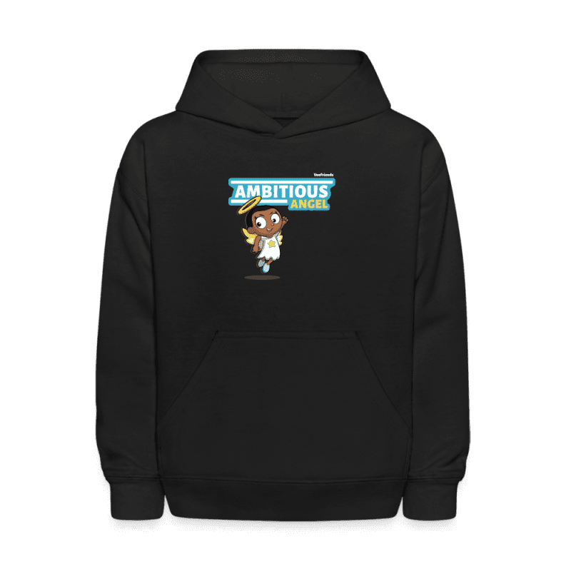 Ambitious Angel Character Comfort Kids Hoodie - black