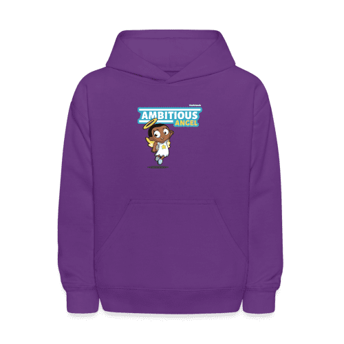 Ambitious Angel Character Comfort Kids Hoodie - purple