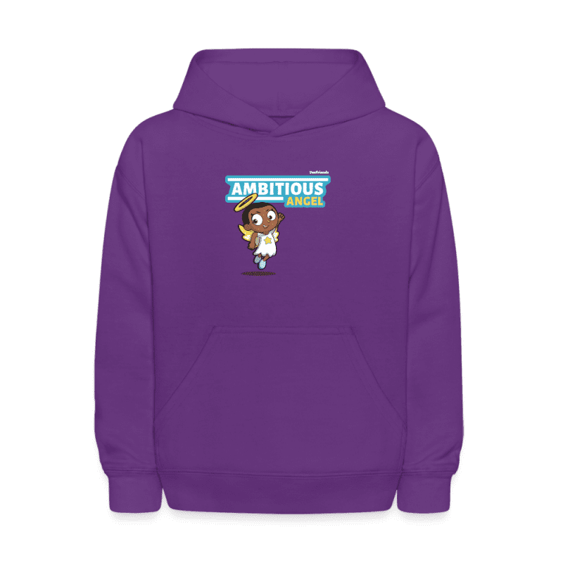 Ambitious Angel Character Comfort Kids Hoodie - purple