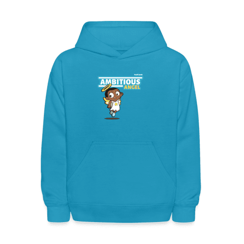 Ambitious Angel Character Comfort Kids Hoodie - turquoise