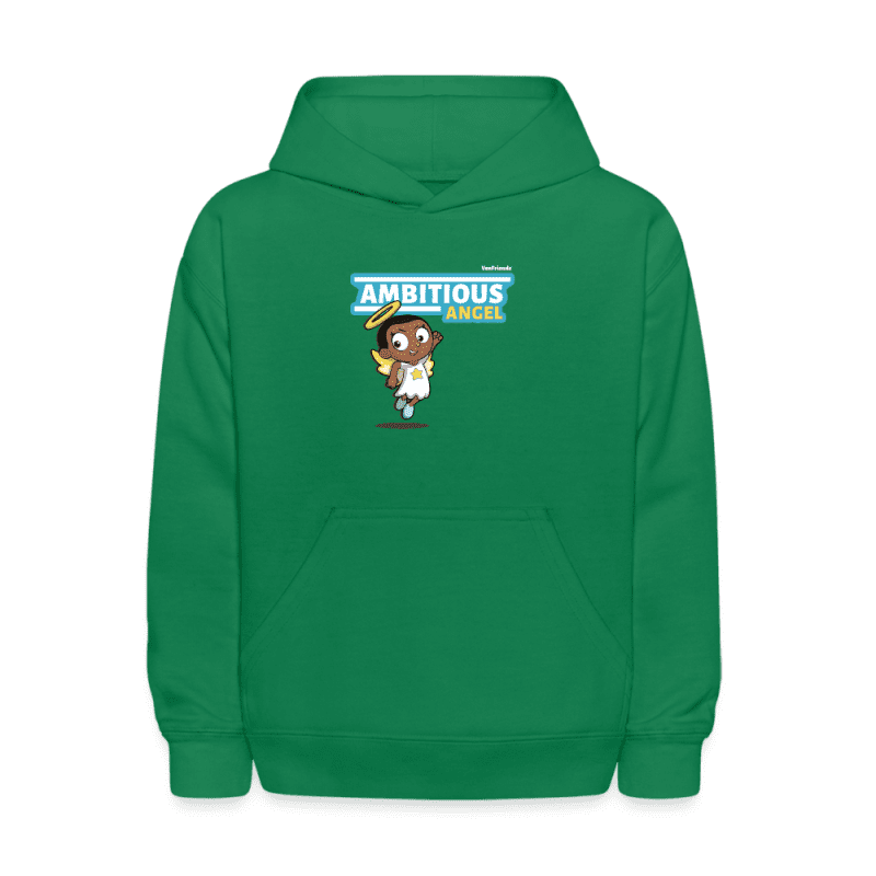 Ambitious Angel Character Comfort Kids Hoodie - kelly green