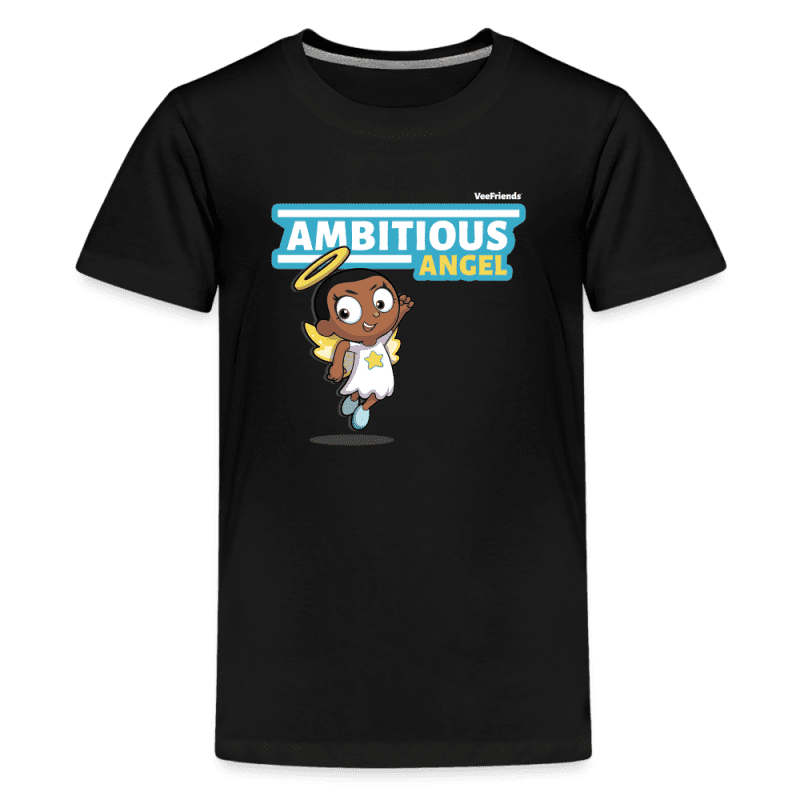 Ambitious Angel Character Comfort Kids Tee - black