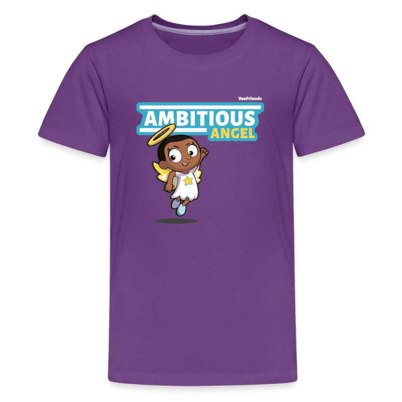 Ambitious Angel Character Comfort Kids Tee - purple