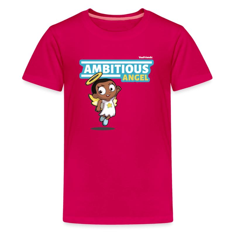 Ambitious Angel Character Comfort Kids Tee - dark pink