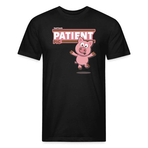 Patient Pig Character Comfort Adult Tee - black