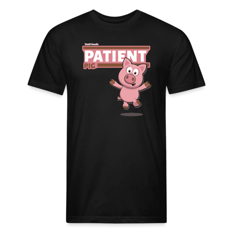 Patient Pig Character Comfort Adult Tee - black