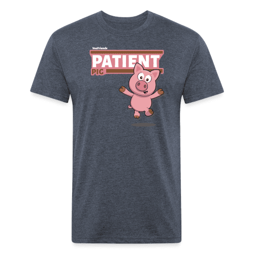 Patient Pig Character Comfort Adult Tee - heather navy