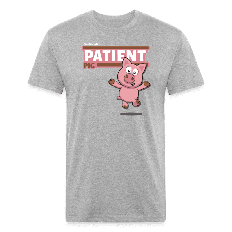 Patient Pig Character Comfort Adult Tee - heather gray