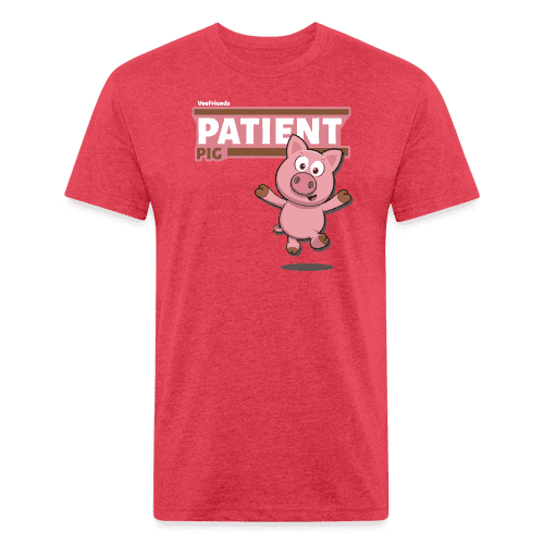 Patient Pig Character Comfort Adult Tee - heather red