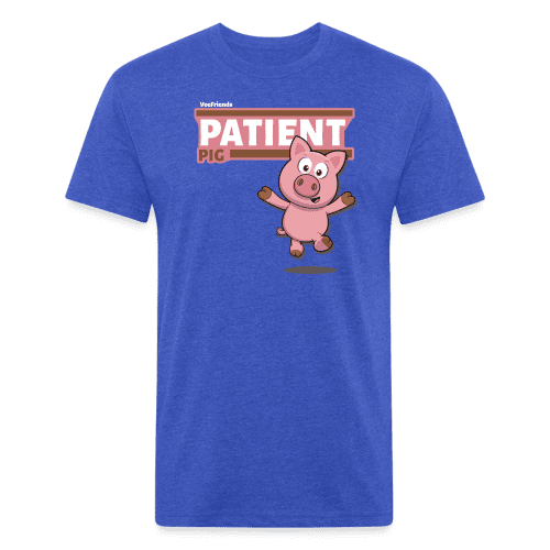 Patient Pig Character Comfort Adult Tee - heather royal