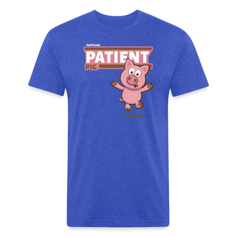 Patient Pig Character Comfort Adult Tee - heather royal