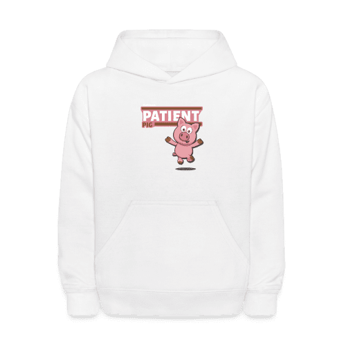 Patient Pig Character Comfort Kids Hoodie - white