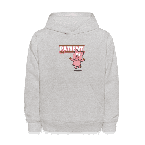 Patient Pig Character Comfort Kids Hoodie - heather gray