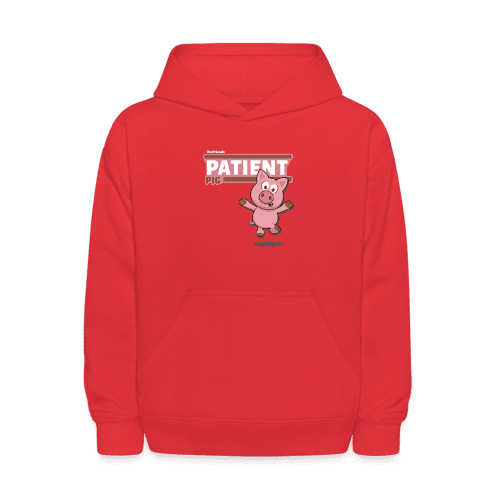 Patient Pig Character Comfort Kids Hoodie - red