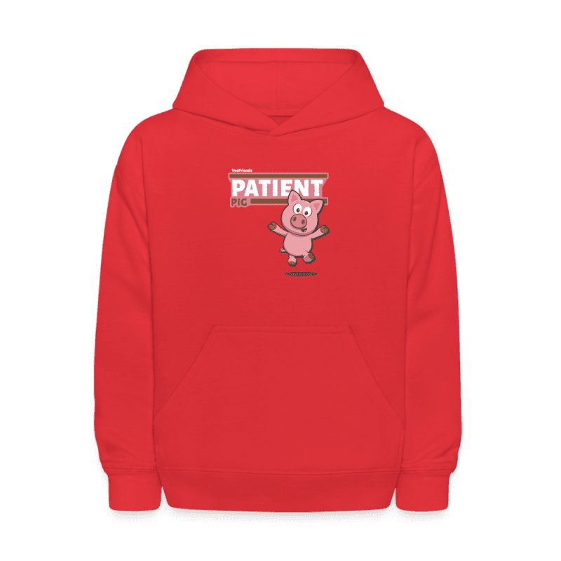 Patient Pig Character Comfort Kids Hoodie - red