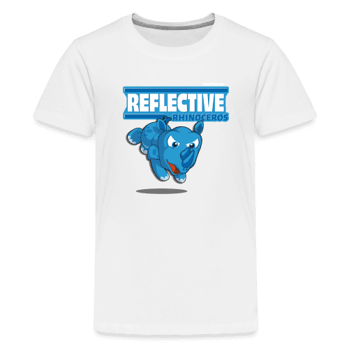 Reflective Rhinoceros Character Comfort Kids Tee - white