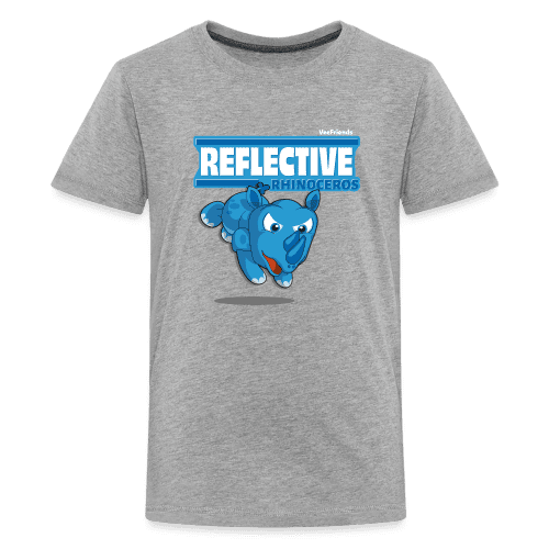 Reflective Rhinoceros Character Comfort Kids Tee - heather gray