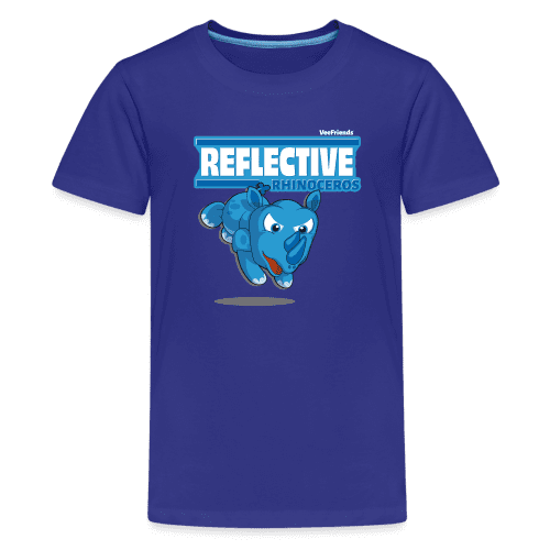 Reflective Rhinoceros Character Comfort Kids Tee - royal blue