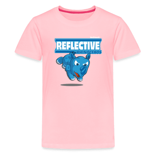 Reflective Rhinoceros Character Comfort Kids Tee - pink