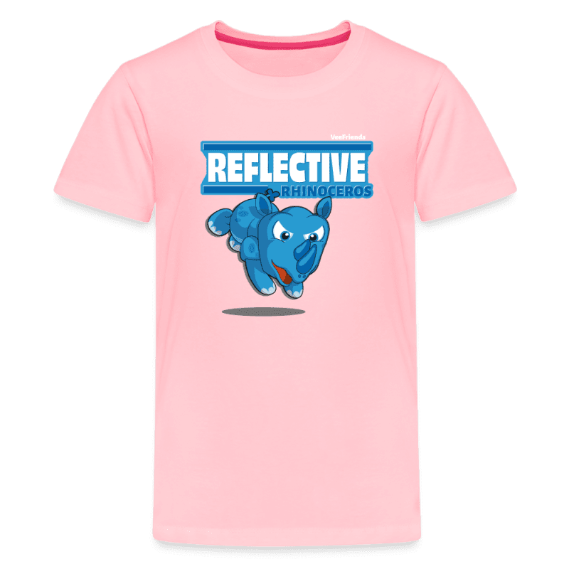 Reflective Rhinoceros Character Comfort Kids Tee - pink