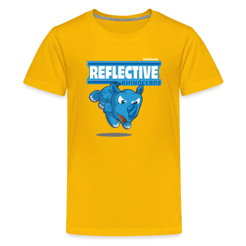 Reflective Rhinoceros Character Comfort Kids Tee - sun yellow