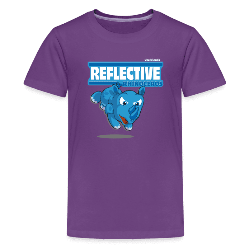 Reflective Rhinoceros Character Comfort Kids Tee - purple