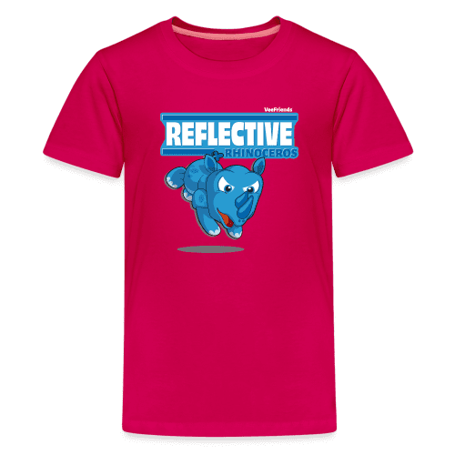 Reflective Rhinoceros Character Comfort Kids Tee - dark pink