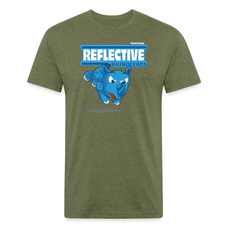 Reflective Rhinoceros Character Comfort Adult Tee - heather military green