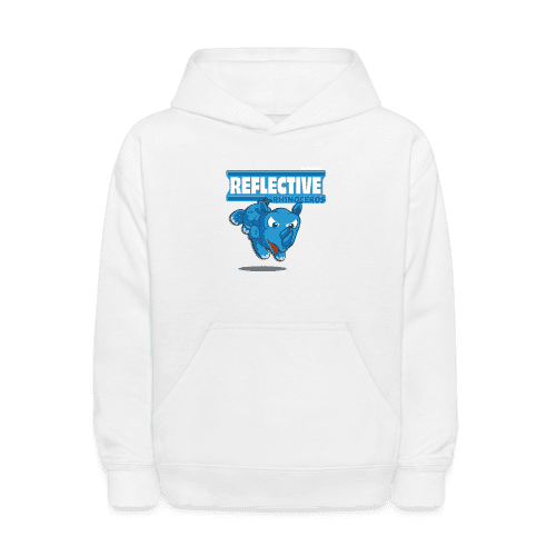 Reflective Rhinoceros Character Comfort Kids Hoodie - white