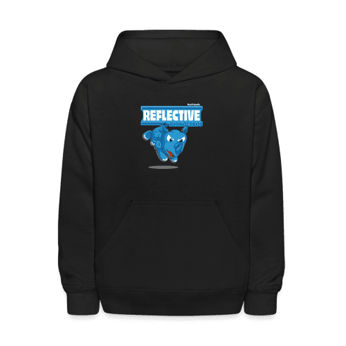 Reflective Rhinoceros Character Comfort Kids Hoodie - black