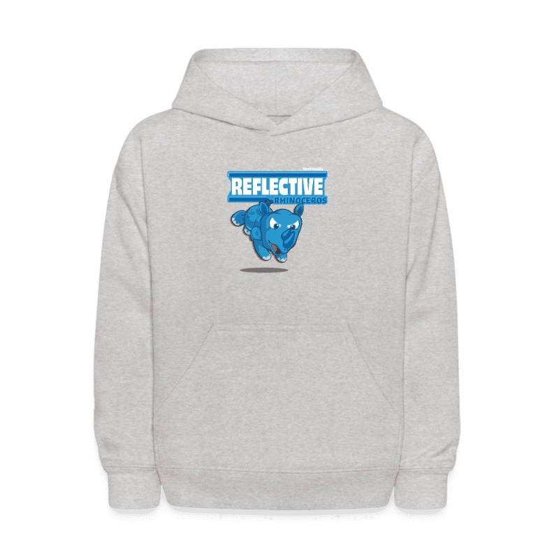 Reflective Rhinoceros Character Comfort Kids Hoodie - heather gray