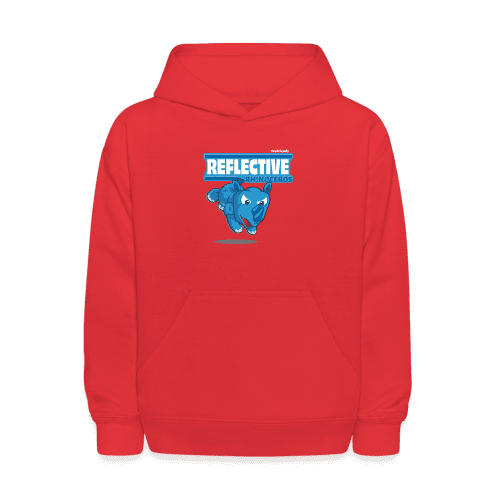 Reflective Rhinoceros Character Comfort Kids Hoodie - red