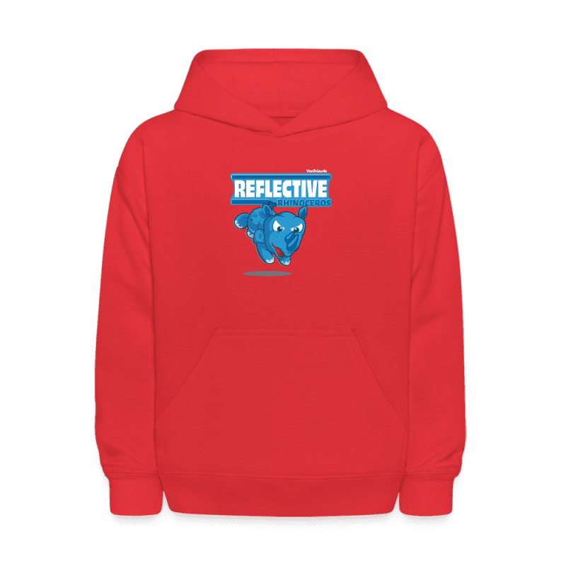 Reflective Rhinoceros Character Comfort Kids Hoodie - red