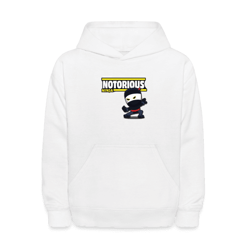 Notorious Ninja Character Comfort Kids Hoodie - white