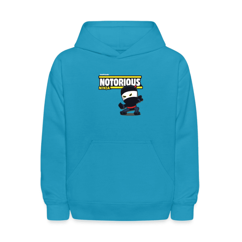 Notorious Ninja Character Comfort Kids Hoodie - turquoise